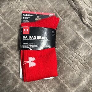 Under Armour Red Athletic Socks Reinforced Toe and Heel